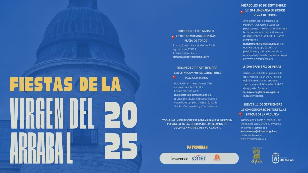 programa de actividades fiestas Virgen del Arrabal 2025