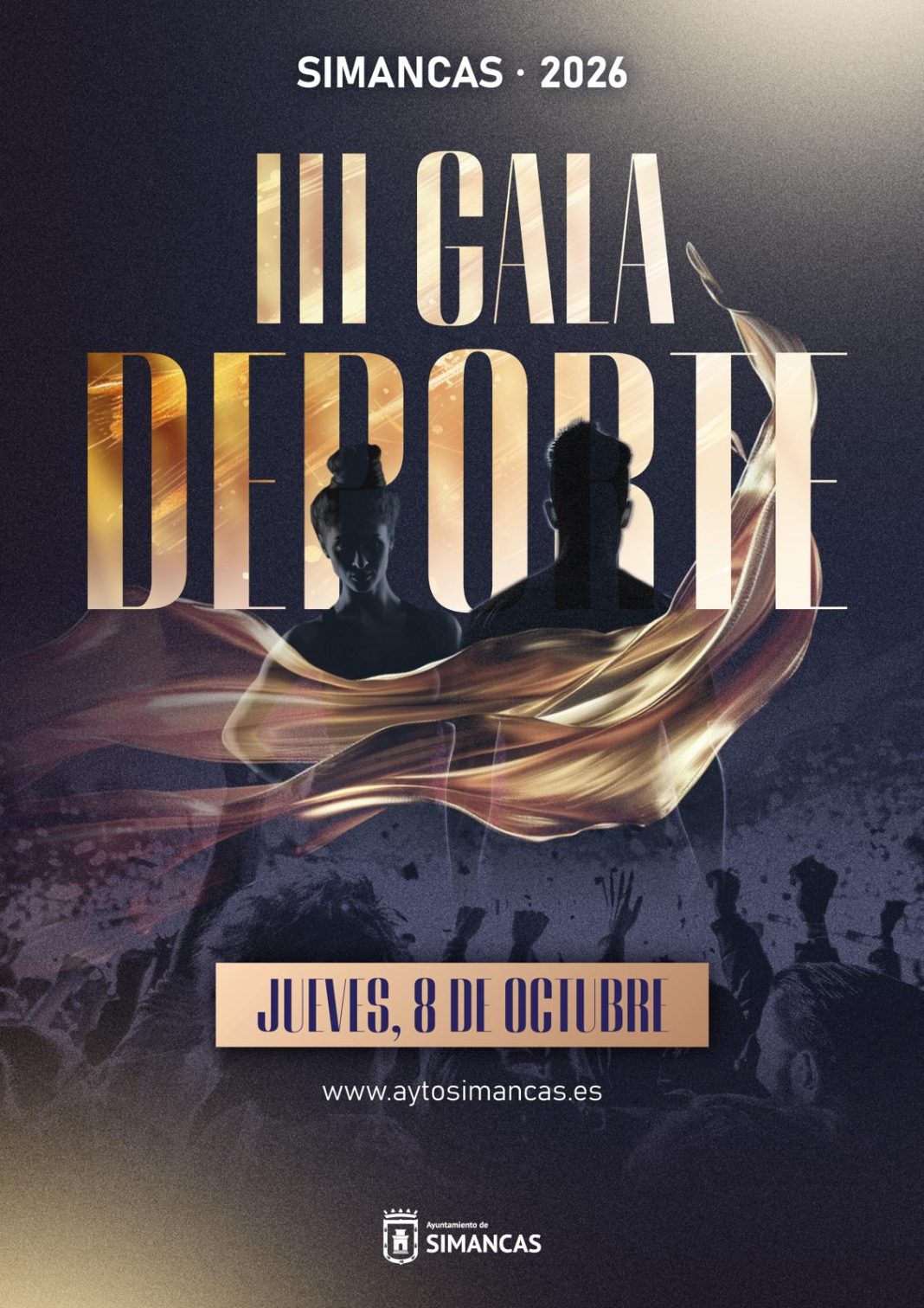 Cartel de la III Gala del Deporte de Simancas 2026, que se celebrará el jueves 8 de octubre.